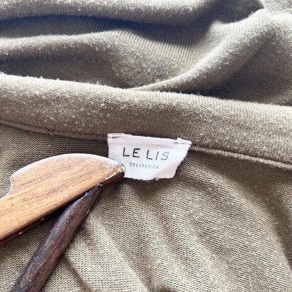 Le Lis Collection Green Long Sleeve Collared Crop Top Women's Medium - Picture 4 of 5